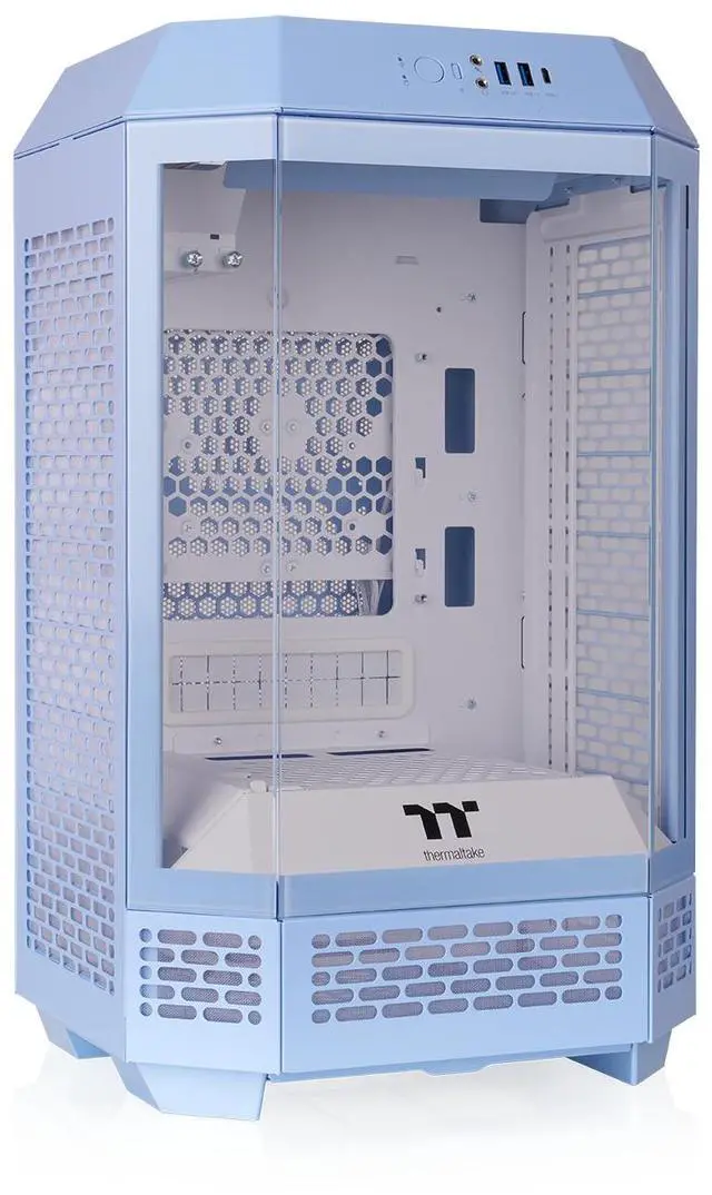 Main image of Thermaltake Tower 250 Hydrangea Blue Mini-ITX Mini Tower 2x120mm CT Fans Included, 360mm Radiator Support 360mm GPU Clearance Dual Chamber CA-1Z9-00SFWN-00