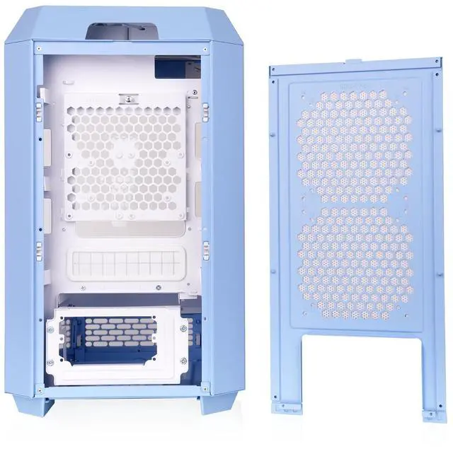 Alt view image 7 of 20 - Thermaltake Tower 250 Hydrangea Blue Mini-ITX Mini Tower 2x120mm CT Fans Included, 360mm Radiator Support 360mm GPU Clearance Dual Chamber CA-1Z9-00SFWN-00