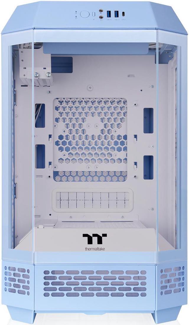 Alt view image 2 of 20 - Thermaltake Tower 250 Hydrangea Blue Mini-ITX Mini Tower 2x120mm CT Fans Included, 360mm Radiator Support 360mm GPU Clearance Dual Chamber CA-1Z9-00SFWN-00