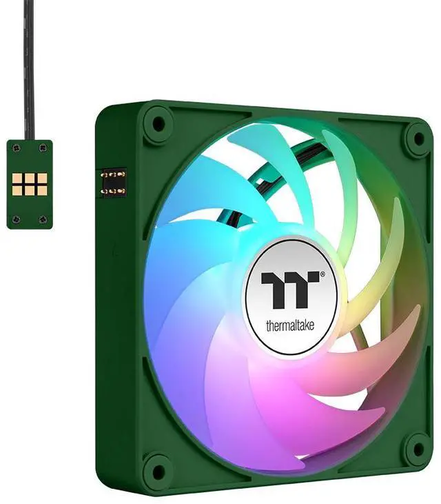 Alt view image 2 of 7 - Thermaltake CT120 EX ARGB Sync PC Cooling Fan 3 Pack, PWM 500~2000 RPM, 5V Motherboard Sync, 16.8 Million Colors 9 LEDs, MagForce 2.0 Connectors, Hydraulic Bearing, Racing Green, CL-F220-PL12RG-A