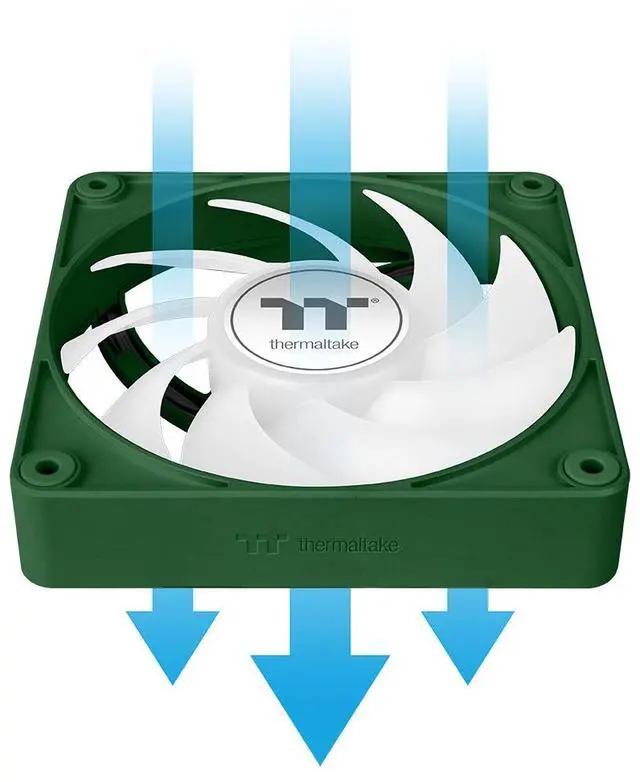 Alt view image 5 of 7 - Thermaltake CT120 EX ARGB Sync PC Cooling Fan 3 Pack, PWM 500~2000 RPM, 5V Motherboard Sync, 16.8 Million Colors 9 LEDs, MagForce 2.0 Connectors, Hydraulic Bearing, Racing Green, CL-F220-PL12RG-A