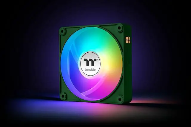 Alt view image 6 of 7 - Thermaltake CT120 EX ARGB Sync PC Cooling Fan 3 Pack, PWM 500~2000 RPM, 5V Motherboard Sync, 16.8 Million Colors 9 LEDs, MagForce 2.0 Connectors, Hydraulic Bearing, Racing Green, CL-F220-PL12RG-A