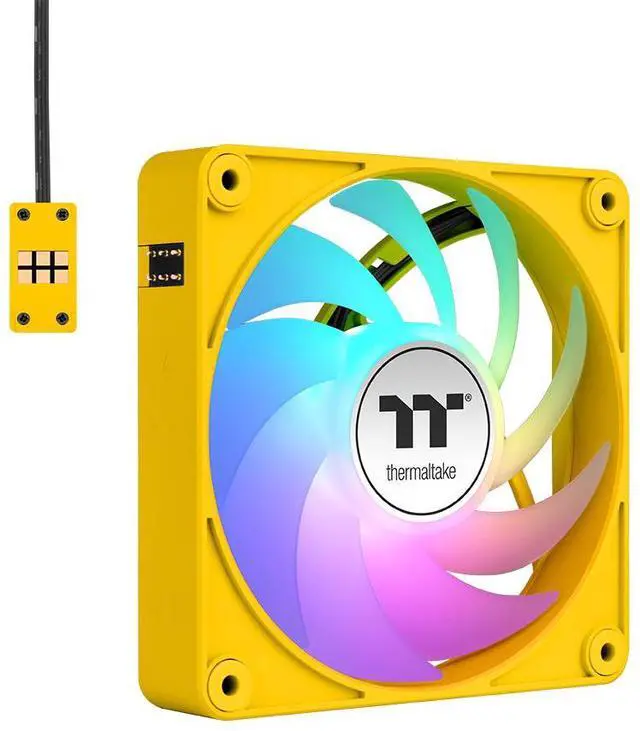 Alt view image 2 of 7 - Thermaltake CT140 EX ARGB Sync PC Cooling Fan 3 Pack, PWM 500~1800 RPM, 5V Motherboard Sync, 16.8 Million Colors 9 LEDs, MagForce 2.0 Connectors, Hydraulic Bearing, Bumblebee, CL-F217-PL14BB-A