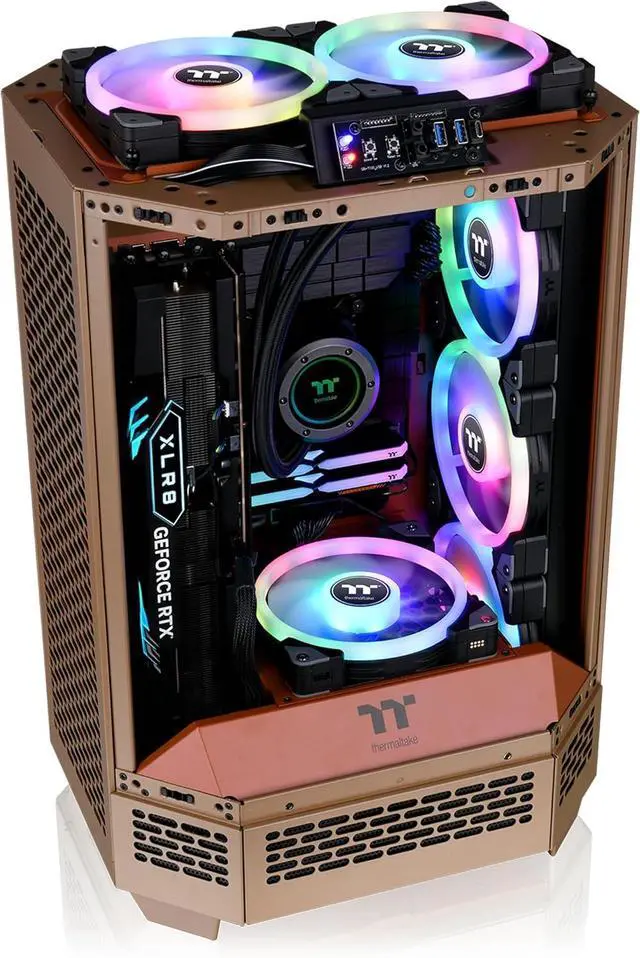 Alt view image 4 of 7 - Thermaltake Tower 300 Gravel Sand Micro-ATX Case; 2x140mm CT Fan Included; Support Up to 420mm Radiator; Optional Chassis Stand Kit Allows Horizontal Display; CA-1Y4-00SGWN-00