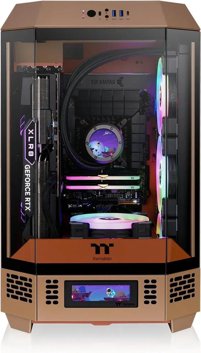 Alt view image 3 of 7 - Thermaltake Tower 300 Gravel Sand Micro-ATX Case; 2x140mm CT Fan Included; Support Up to 420mm Radiator; Optional Chassis Stand Kit Allows Horizontal Display; CA-1Y4-00SGWN-00