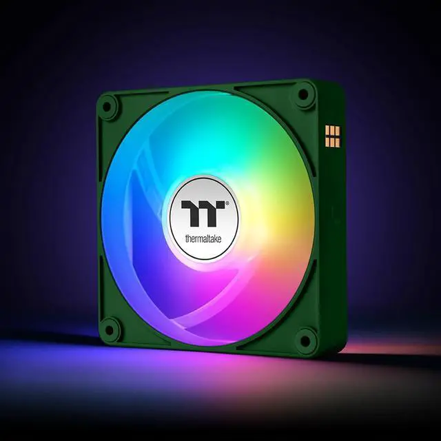 Alt view image 4 of 19 - Thermaltake CT120 EX Reverse ARGB Sync PC Cooling Fan 3 Pack, 500~2000 RPM, 5V Mobo Sync, 16.8 Million Colors 9 LEDs, MagForce 2.0 Connectors, Hydraulic Bearing, Racing Green, CL-F226-PL12RG-A