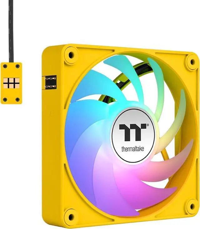 Alt view image 2 of 16 - Thermaltake CT140 EX Reverse ARGB Sync PC Cooling Fan 3 Pack, 500~1800 RPM, 5V Mobo Sync, 16.8 Million Colors 9 LEDs, MagForce 2.0 Connectors, Hydraulic Bearing, Bumblebee, CL-F227-PL14BB-A