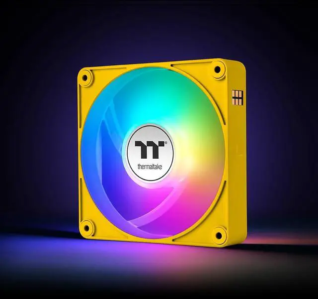 Alt view image 4 of 16 - Thermaltake CT140 EX Reverse ARGB Sync PC Cooling Fan 3 Pack, 500~1800 RPM, 5V Mobo Sync, 16.8 Million Colors 9 LEDs, MagForce 2.0 Connectors, Hydraulic Bearing, Bumblebee, CL-F227-PL14BB-A