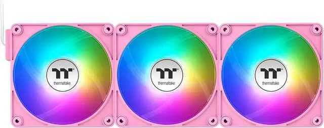 Alt view image 2 of 16 - Thermaltake CT140 EX Reverse ARGB Sync PC Cooling Fan 3 Pack, 500~1800 RPM, 5V Mobo Sync, 16.8 Million Colors 9 LEDs, MagForce 2.0 Connectors, Hydraulic Bearing, Bubble Pink, CL-F229-PL14PK-A