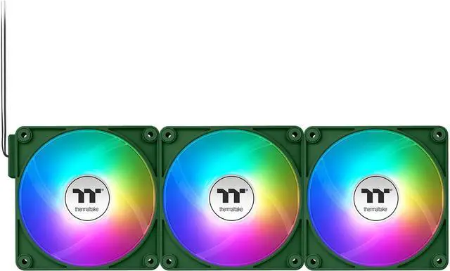 Alt view image 2 of 16 - Thermaltake CT140 EX Reverse ARGB Sync PC Cooling Fan 3 Pack, 500~1800 RPM, 5V Mobo Sync, 16.8 Million Colors 9 LEDs, MagForce 2.0 Connectors, Hydraulic Bearing, Racing Green, CL-F230-PL14RG-A