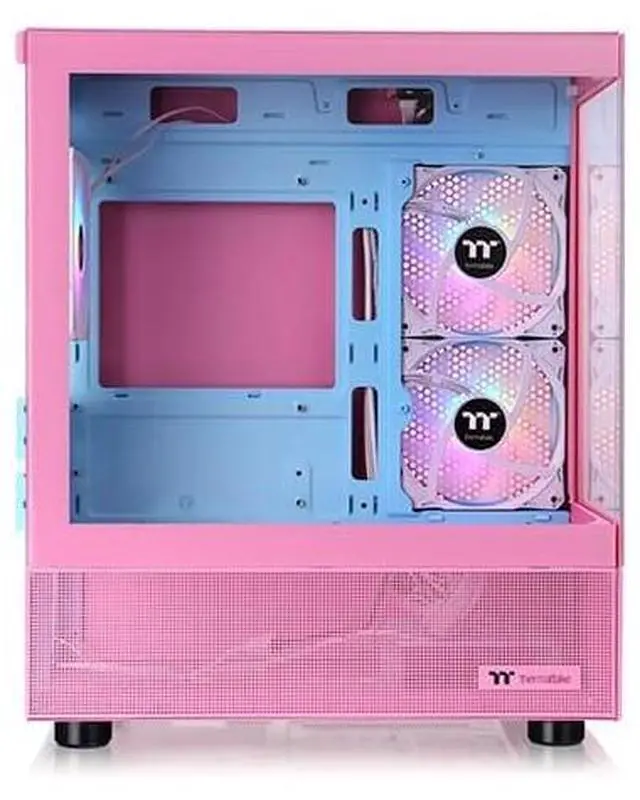 Alt view image 3 of 20 - Thermaltake View 170 TG ARGB m-ATX Chassis; 3x120mm ARGB Lite Fans Included; 280mm Radiator Support; 340mm GPU Clearance; 160mm Air Cooler Max Height; Bubble Pink; CA-1Z4-00MAWN-01