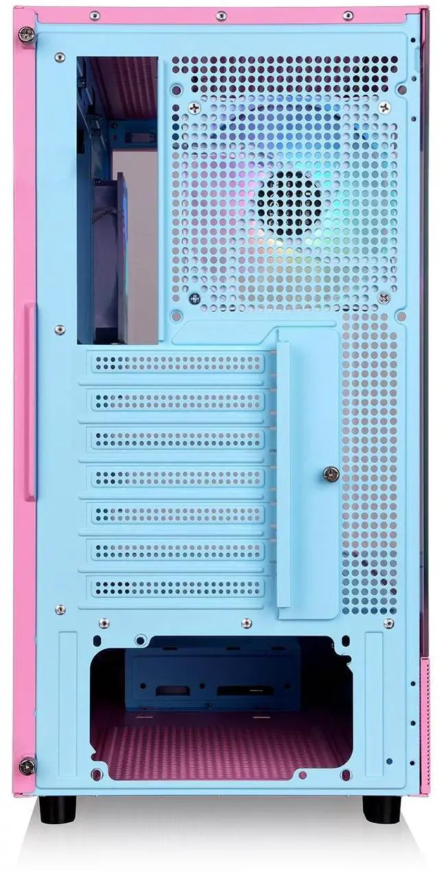 Alt view image 4 of 15 - Thermaltake View 270 Plus TG ARGB Mid Tower Chassis; 3x120mm ARGB Lite Fans Included; 360mm Radiator Support; 420mm GPU Clearance; 180mm Air Cooler Max Height; Bubble Pink; CA-1Y7-00MAWN-00