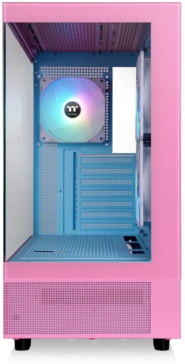 Alt view image 3 of 15 - Thermaltake View 270 Plus TG ARGB Mid Tower Chassis; 3x120mm ARGB Lite Fans Included; 360mm Radiator Support; 420mm GPU Clearance; 180mm Air Cooler Max Height; Bubble Pink; CA-1Y7-00MAWN-00