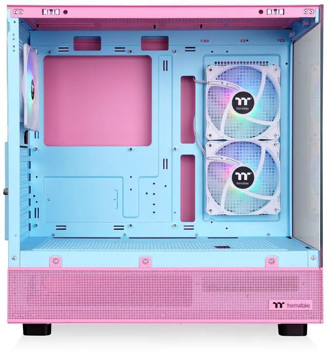 Alt view image 2 of 15 - Thermaltake View 270 Plus TG ARGB Mid Tower Chassis; 3x120mm ARGB Lite Fans Included; 360mm Radiator Support; 420mm GPU Clearance; 180mm Air Cooler Max Height; Bubble Pink; CA-1Y7-00MAWN-00