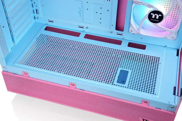 Alt view image 5 of 15 - Thermaltake View 270 Plus TG ARGB Mid Tower Chassis; 3x120mm ARGB Lite Fans Included; 360mm Radiator Support; 420mm GPU Clearance; 180mm Air Cooler Max Height; Bubble Pink; CA-1Y7-00MAWN-00