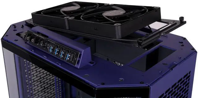 Alt view image 5 of 8 - Thermaltake Tower 600 Mid Tower; 2x140mm CT Fans Included; 420mm Radiator Support; 400mm GPU Clearance; Hidden Connector Support; Rotatable PCIe Slots; Future Dusk; CA-1Z1-00MNWN-00