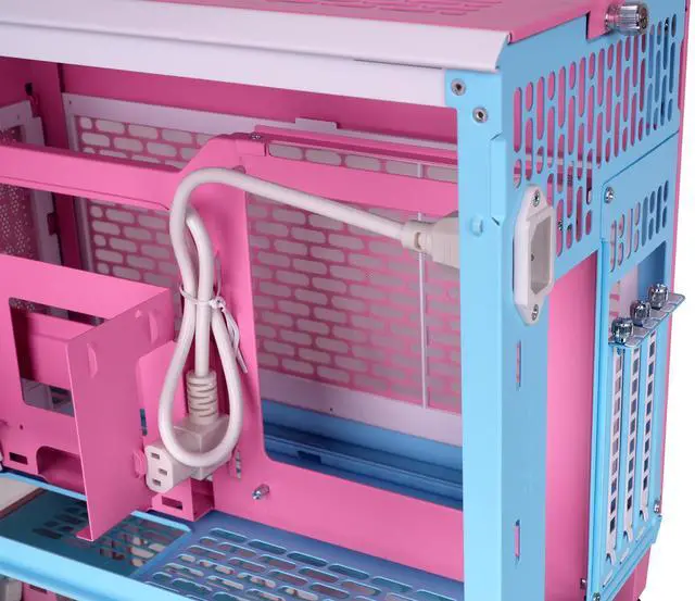 Alt view image 7 of 14 - Thermaltake TR100 SFF Chassis; mITX Support; 18.9 Liters; PCIe 4.0 Riser Cable Included; 360mm GPU Clearance; 280mm Radiator Support; Removable PCIe Bracket; Bubble Pink; CA-11A-00SANN-00