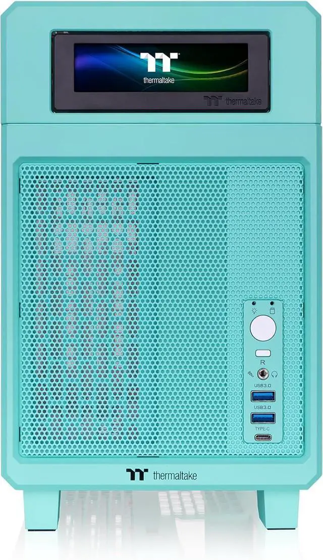 Alt view image 2 of 6 - Thermaltake TR100 SFF Chassis; mITX Support; 18.9 Liters; PCIe 4.0 Riser Cable Included; 360mm GPU Clearance; 280mm Radiator Support; Removable PCIe Bracket; Mint Strawberry; CA-11A-00SLNN-00