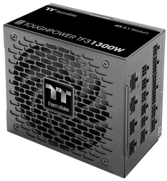 Alt view image 3 of 7 - Thermaltake Toughpower TF3 1300W; 2X Native PCIe 5.1 12V-2x6; Dual-Color H++ Connectors; Etched Flat Cables; Multi/Single Rail OCM Toggle; 100% Japanese Capacitors; 80+ Titanium; PS-TPD-1300FNFATU-1