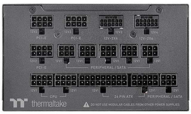 Alt view image 5 of 7 - Thermaltake Toughpower TF3 1300W; 2X Native PCIe 5.1 12V-2x6; Dual-Color H++ Connectors; Etched Flat Cables; Multi/Single Rail OCM Toggle; 100% Japanese Capacitors; 80+ Titanium; PS-TPD-1300FNFATU-1