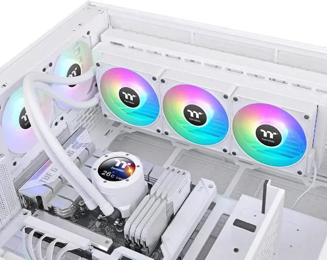 Alt view image 4 of 6 - Thermaltake TH360 V2 Ultra EX ARGB AIO Cooler/Snow/Water Block 2.1" LCD/Fan 120 * 3/Magnetic Quick Connection/MB ARGB Sync Control/LCD Software Control/CL-W426-PL12SW-A