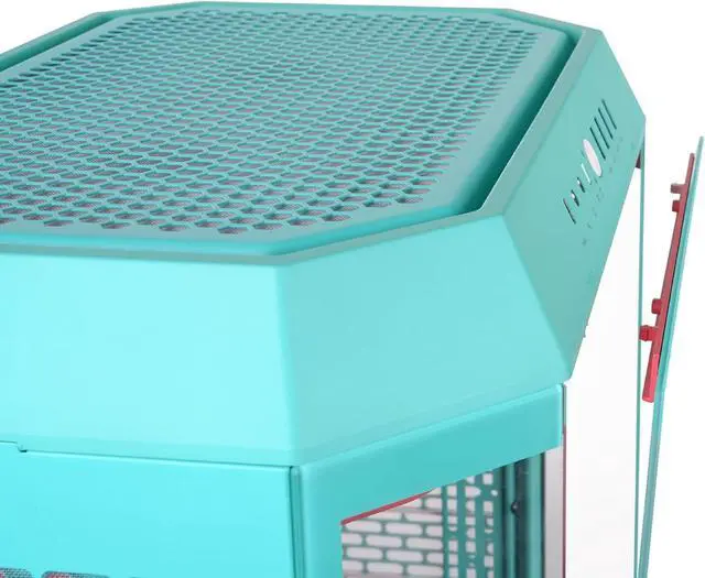 Alt view image 5 of 8 - Thermaltake Tower 600 Mid Tower; 2x140mm CT Fans Included; 420mm Radiator Support; 400mm GPU Clearance; Hidden Connector Support; Rotatable PCIe Slots; Mint Strawberry; CA-1Z1-00MLWN-00