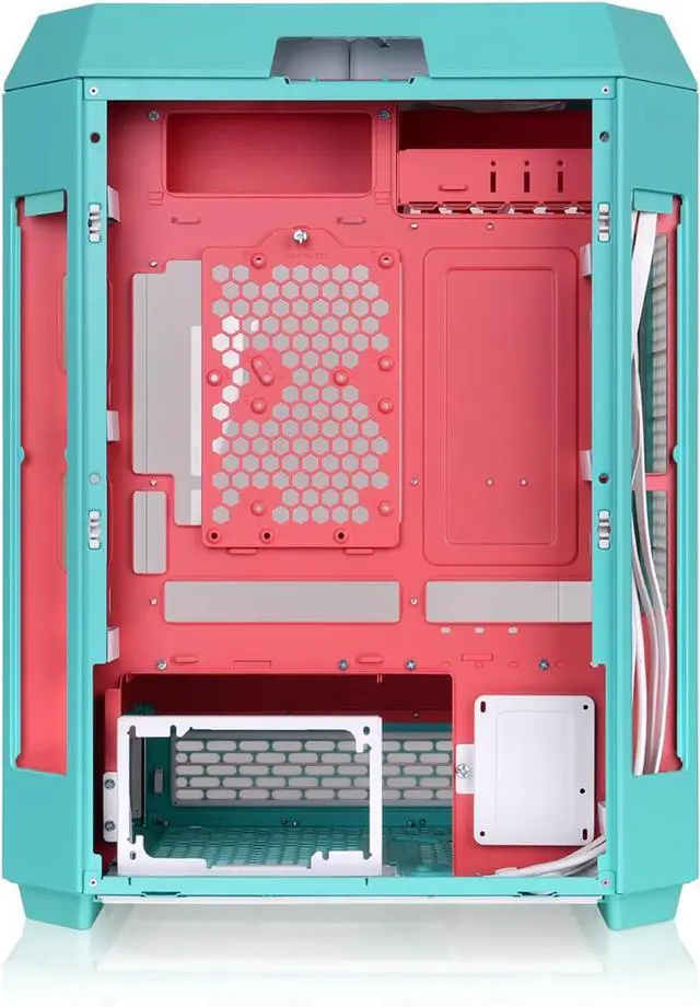 Alt view image 4 of 8 - Thermaltake Tower 600 Mid Tower; 2x140mm CT Fans Included; 420mm Radiator Support; 400mm GPU Clearance; Hidden Connector Support; Rotatable PCIe Slots; Mint Strawberry; CA-1Z1-00MLWN-00