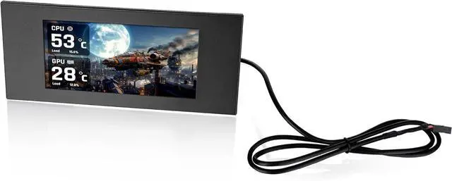 Main image of Thermaltake View 600 TG 6.0 Inch LCD Screen Panel Kit; LCD and Panel; 1480x720p; TTRGBPlus 3.0 Supported; Type-C to USB (9-Pin); Black; AC-080-OO1NAN-A1