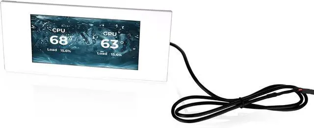 Alt view image 2 of 5 - Thermaltake View 600 TG 6.0 Inch LCD Screen Panel Kit; LCD and Panel; 1480x720p; TTRGBPlus 3.0 Supported; Type-C to USB (9-Pin); White; AC-080-OO6NAN-A1