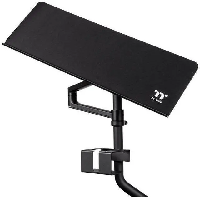 Main image of Thermaltake Keyboard & Mouse Tray; 3 Axis Horizontal Rotation; Adjustable Tilt and Height, Tilt, and Angle; Cup Holder; Mouse Pad Included; GR500 & GF500 Compatible; Black; GSC-ACC-KBASBB-01