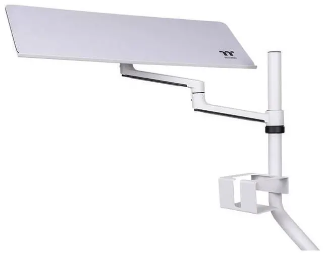 Alt view image 2 of 6 - Thermaltake Keyboard & Mouse Tray; 3 Axis Horizontal Rotation; Adjustable Tilt and Height, Tilt, and Angle; Cup Holder; Mouse Pad Included; GR500 & GF500 Compatible; Snow; GSC-ACC-KBASWH-01