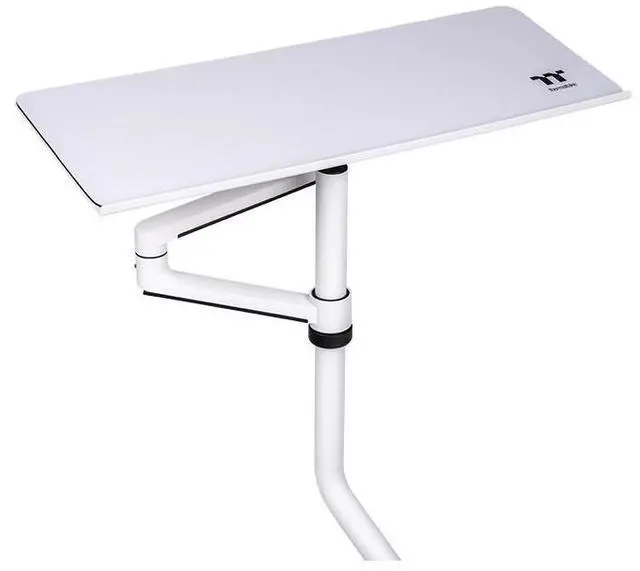 Alt view image 3 of 6 - Thermaltake Keyboard & Mouse Tray; 3 Axis Horizontal Rotation; Adjustable Tilt and Height, Tilt, and Angle; Cup Holder; Mouse Pad Included; GR500 & GF500 Compatible; Snow; GSC-ACC-KBASWH-01