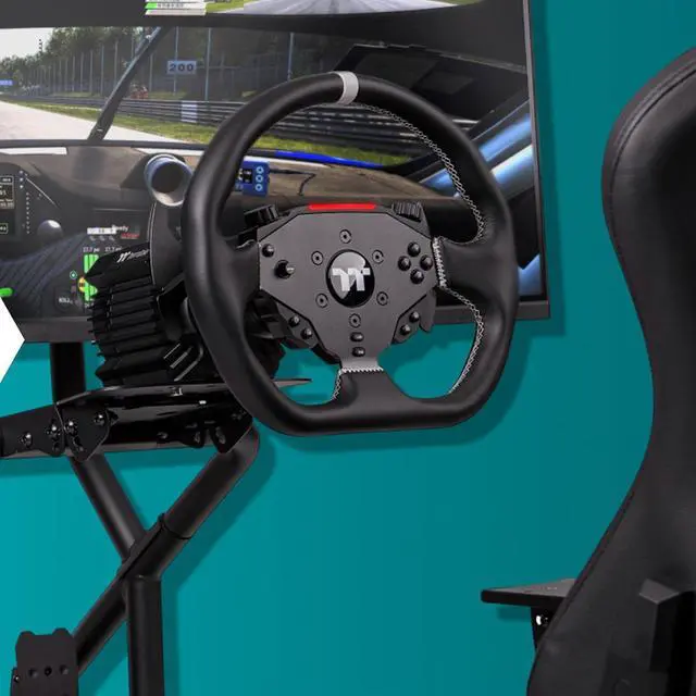 Alt view image 6 of 6 - Thermaltake G6 Direct Drive Racing Wheel and Pedals Bundle; for PC; 6Nm Direct Drive; Compatible with Simulator Cockpit or Desk; Microfiber Leather Wheel; Hall Effect Pedals; Black; GRB-G6D-DGT3BB-01