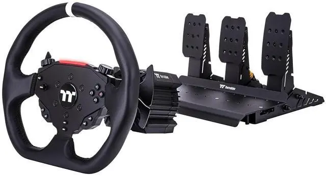 Main image of Thermaltake G6 Direct Drive Racing Wheel and Pedals Bundle; for PC; 6Nm Direct Drive; Compatible with Simulator Cockpit or Desk; Microfiber Leather Wheel; Hall Effect Pedals; Black; GRB-G6D-DGT3BB-01