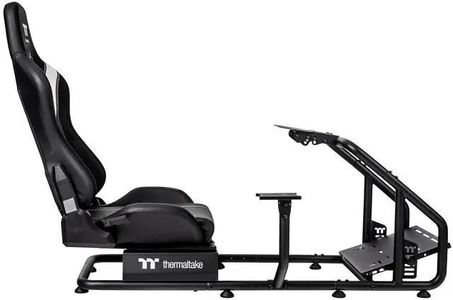 Alt view image 4 of 6 - Thermaltake GR300 Racing Simulator Cockpit; Adjustable PVC Seat; Adjustable Pedal & Wheel Mounts; Shifter Mount Included; Compatible with Thrustmaster/Logitech/Thermaltake/Fanatec; GSC-R30-CPASBB-01