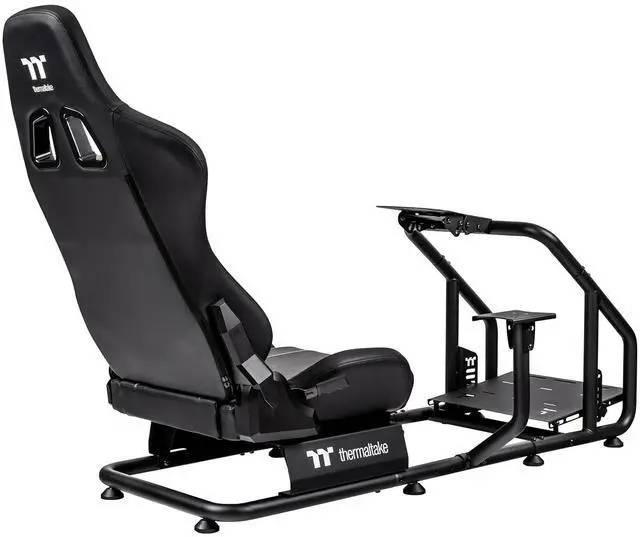 Alt view image 3 of 6 - Thermaltake GR300 Racing Simulator Cockpit; Adjustable PVC Seat; Adjustable Pedal & Wheel Mounts; Shifter Mount Included; Compatible with Thrustmaster/Logitech/Thermaltake/Fanatec; GSC-R30-CPASBB-01