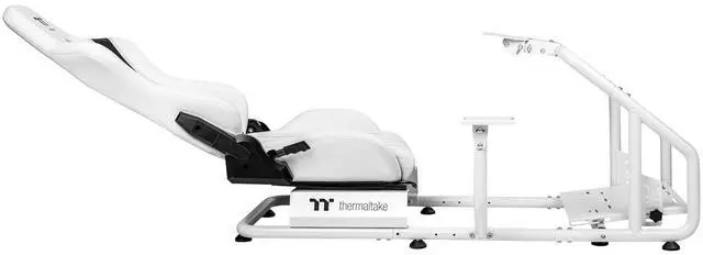 Alt view image 5 of 6 - Thermaltake GR300 Racing Simulator Cockpit; Adjustable PVC Seat; Adjustable Pedal & Wheel Mounts; Shifter Mount Included; Compatible with Thrustmaster/Logitech/Thermaltake/Fanatec; GSC-R30-CPASWH-01