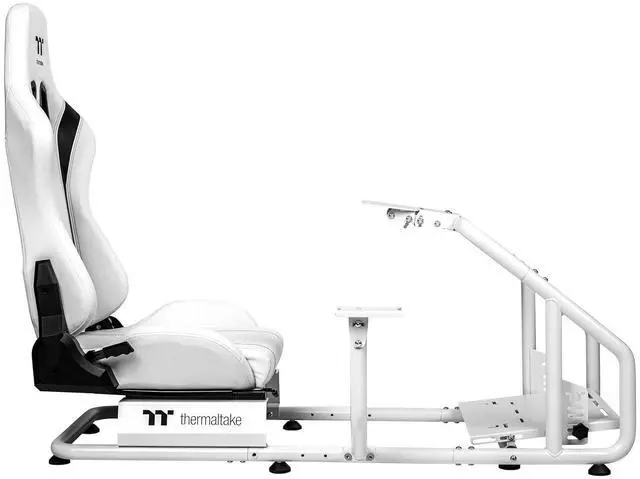 Alt view image 3 of 6 - Thermaltake GR300 Racing Simulator Cockpit; Adjustable PVC Seat; Adjustable Pedal & Wheel Mounts; Shifter Mount Included; Compatible with Thrustmaster/Logitech/Thermaltake/Fanatec; GSC-R30-CPASWH-01