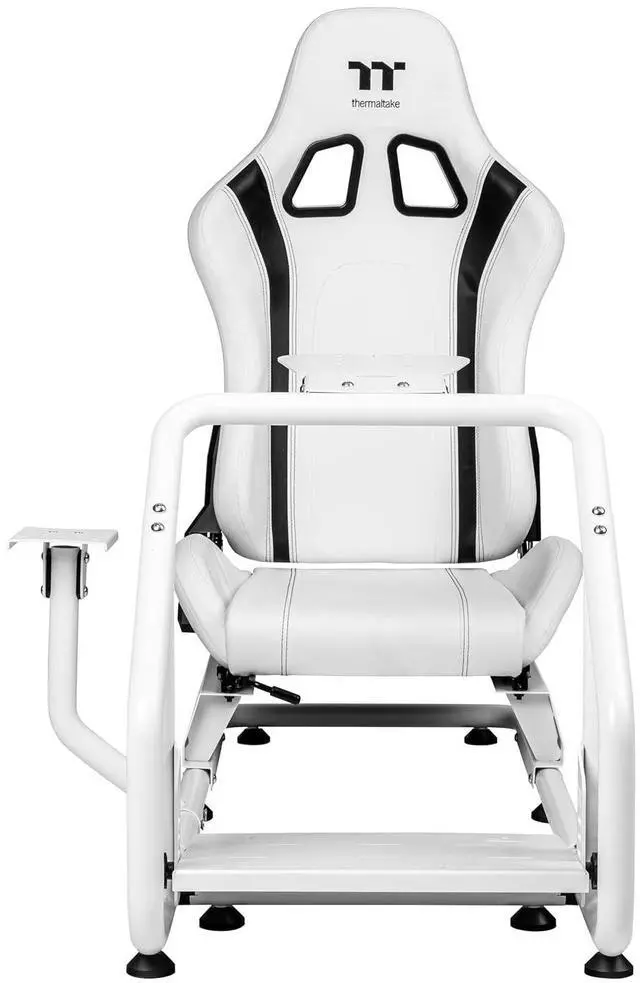 Alt view image 2 of 6 - Thermaltake GR300 Racing Simulator Cockpit; Adjustable PVC Seat; Adjustable Pedal & Wheel Mounts; Shifter Mount Included; Compatible with Thrustmaster/Logitech/Thermaltake/Fanatec; GSC-R30-CPASWH-01