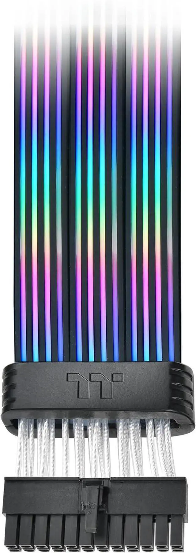 Alt view image 3 of 4 - Thermaltake Tt Mod ARGB 24-Pin Cable; Illuminated Cable Extension; 285mm Length; 5V 3-Pin ARGB; 24-Pin Male and Female Connectors; 18AWG; Black; AC-081-CN1NAN-A1