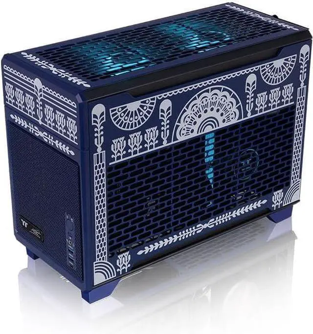 Alt view image 3 of 6 - Thermaltake TR100 Koralie Edition; mITX Support; 18.9 Liters; PCIe 4.0 Riser Cable Included; 360mm GPU Clearance; 280mm Radiator Support; Removable PCIe Bracket; Cobalt Blue; CA-11A-00SPNN-AR