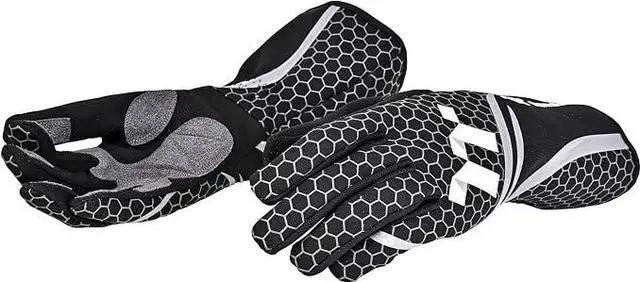 Alt view image 3 of 6 - Thermaltake Sim Gloves for racing simulator; Anti-slip, form-fitting, breathable stretch fabric; Touchscreen-compatible fingertips; size small; black; GRA-TTG-SGPXBB-2X
