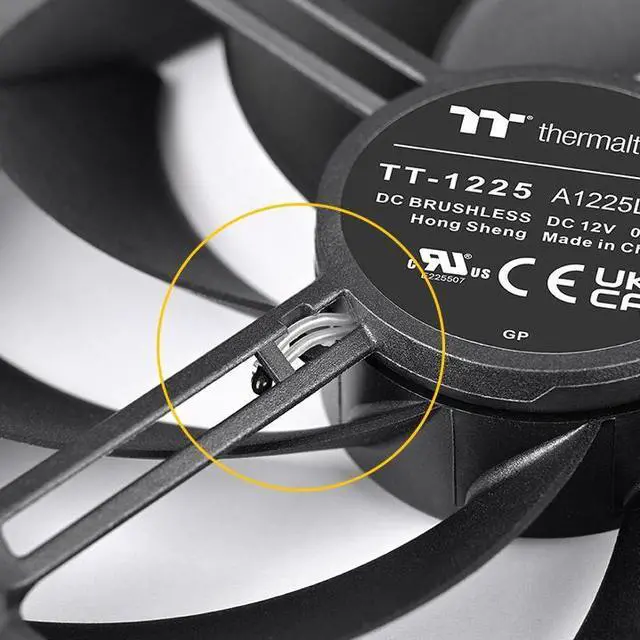 Alt view image 5 of 6 - Thermaltake TS120 EX RGB 120mm; Embedded Temperature Sensor; PWM 500~2000 RPM; MagForce 2.0; Airflow 56.01 CFM; Hydraulic Bearing; TT RGB Plus 3.0; Controller Included; 3-Pack; Black; CL-F206-PL12SW-A