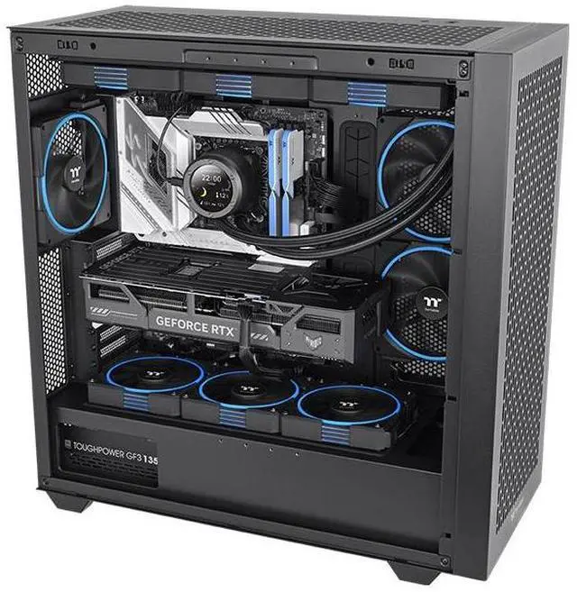 Alt view image 6 of 6 - Thermaltake TS120 EX RGB 120mm; Embedded Temperature Sensor; PWM 500~2000 RPM; MagForce 2.0; Airflow 56.01 CFM; Hydraulic Bearing; TT RGB Plus 3.0; Controller Included; 3-Pack; Black; CL-F206-PL12SW-A