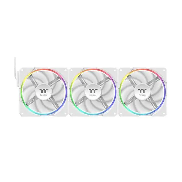 Alt view image 3 of 6 - Thermaltake TS120 EX RGB 120mm; Embedded Temperature Sensor; PWM 500~2000 RPM; MagForce 2.0; Airflow 56.01 CFM; Hydraulic Bearing; TT RGB Plus 3.0; Controller Included; 3-Pack; White; CL-F207-PL12SW-A