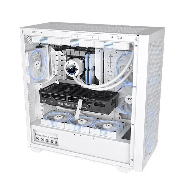 Alt view image 6 of 6 - Thermaltake TS120 EX RGB 120mm; Embedded Temperature Sensor; PWM 500~2000 RPM; MagForce 2.0; Airflow 56.01 CFM; Hydraulic Bearing; TT RGB Plus 3.0; Controller Included; 3-Pack; White; CL-F207-PL12SW-A