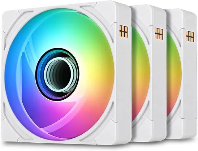 Main image of Thermaltake CT140 EX Infinity ARGB Sync 3 Pack; Infinity Mirror Hub; 140mm x 28mm; PWM 500~1800 RPM; MagForce 2.0; 5V 3-Pin Motherboard Sync; 3-Pack; Snow; CL-F244-PL14SW-A