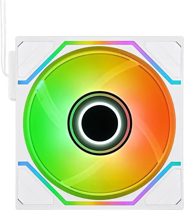 Alt view image 2 of 7 - Thermaltake SWAFAN 140 EX Infinity ARGB Sync; Infinity Mirror Hub; Infinity Mirror Frame;; PWM 500~1800 RPM; MagForce 2.0; Swappable Blades; 5V 3-Pin Motherboard Sync; 3-Pack; White; CL-F255-PL14SW-A