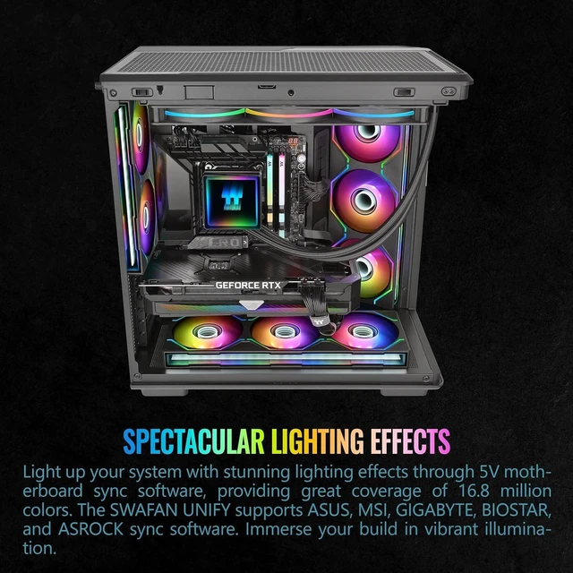 Alt view image 3 of 6 - Thermaltake SWAFAN Unify 240 ARGB Sync Black CL-F248-PL12SW-A