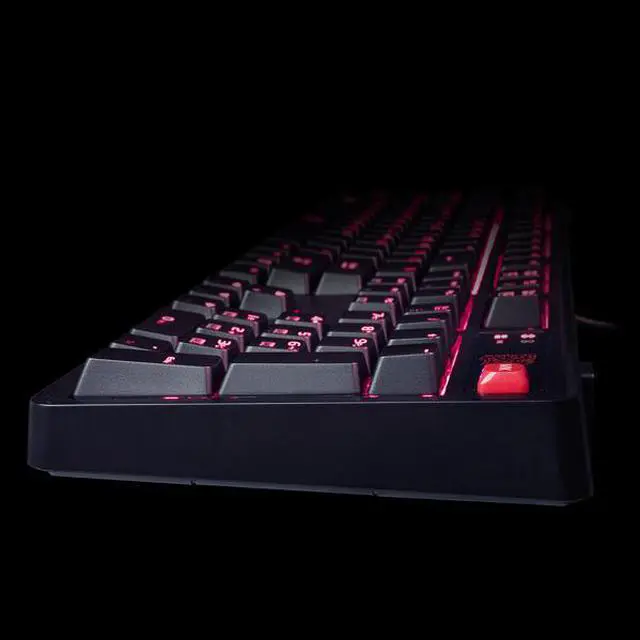 Alt view image 3 of 7 - Thermaltake Tt eSPORTS MEKA Pro Mechanical Gaming Keyboard with Cherry MX Blue Switches; Full Red LED Backlit